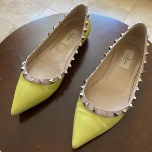 Valentino Rockstud flats in patent leather